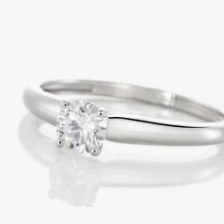 Bague Solitaire Flora Or Blanc Diamant