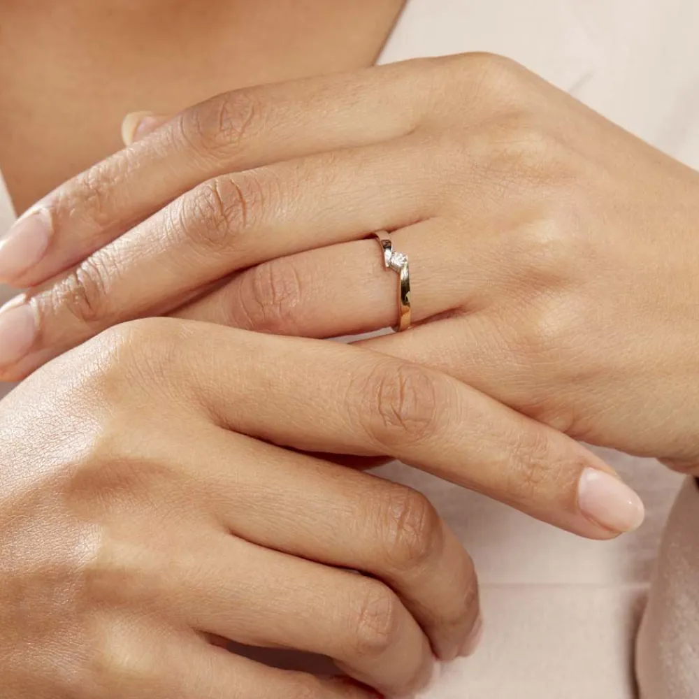 Marc Orian Anniversaire De Mariage|Bagues > Bague Solitaire Francienne Or Bicolore Diamant