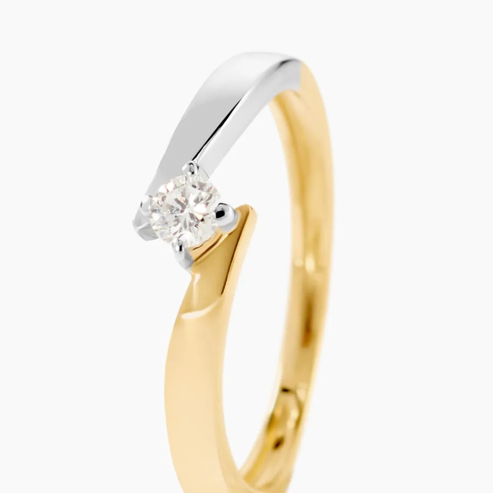 Marc Orian Anniversaire De Mariage|Bagues > Bague Solitaire Francienne Or Bicolore Diamant