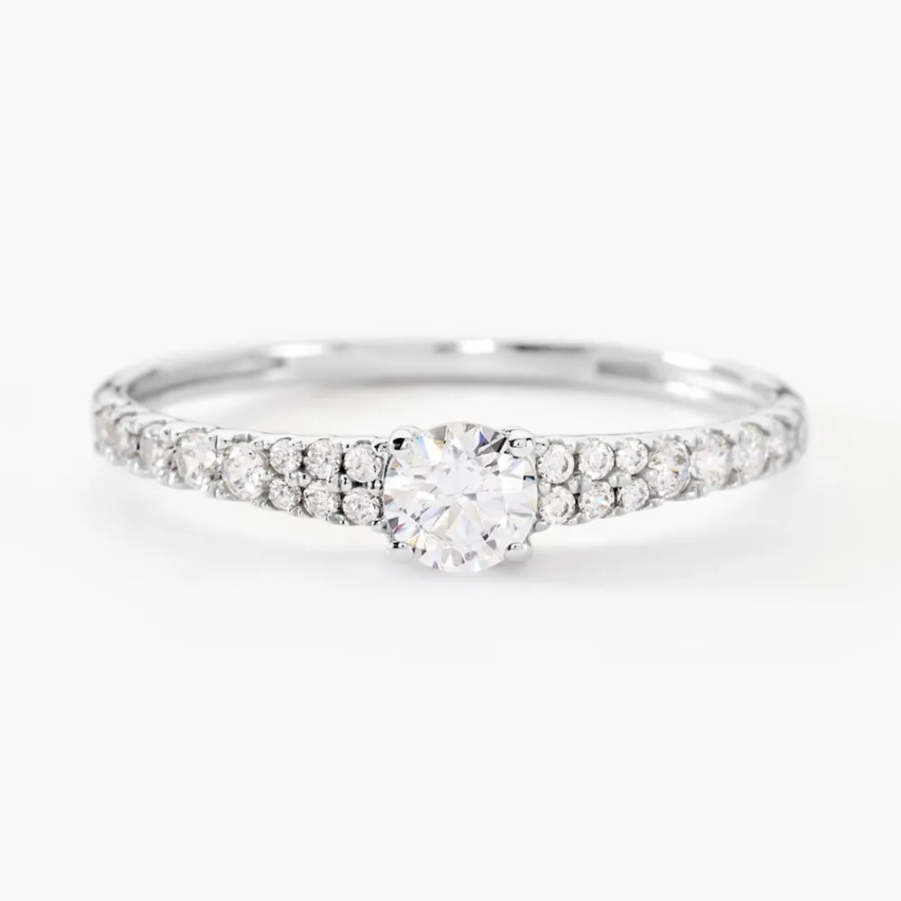 Marc Orian Bagues De Promesse|Bagues > Bague Solitaire Francoise-marie Or Blanc Oxyde De Zirconium