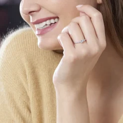 Marc Orian Bagues De Promesse|Bagues > Bague Solitaire Francoise-marie Or Blanc Oxyde De Zirconium