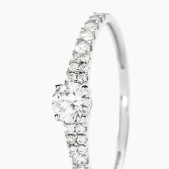 Marc Orian Bagues De Promesse|Bagues > Bague Solitaire Francoise-marie Or Blanc Oxyde De Zirconium