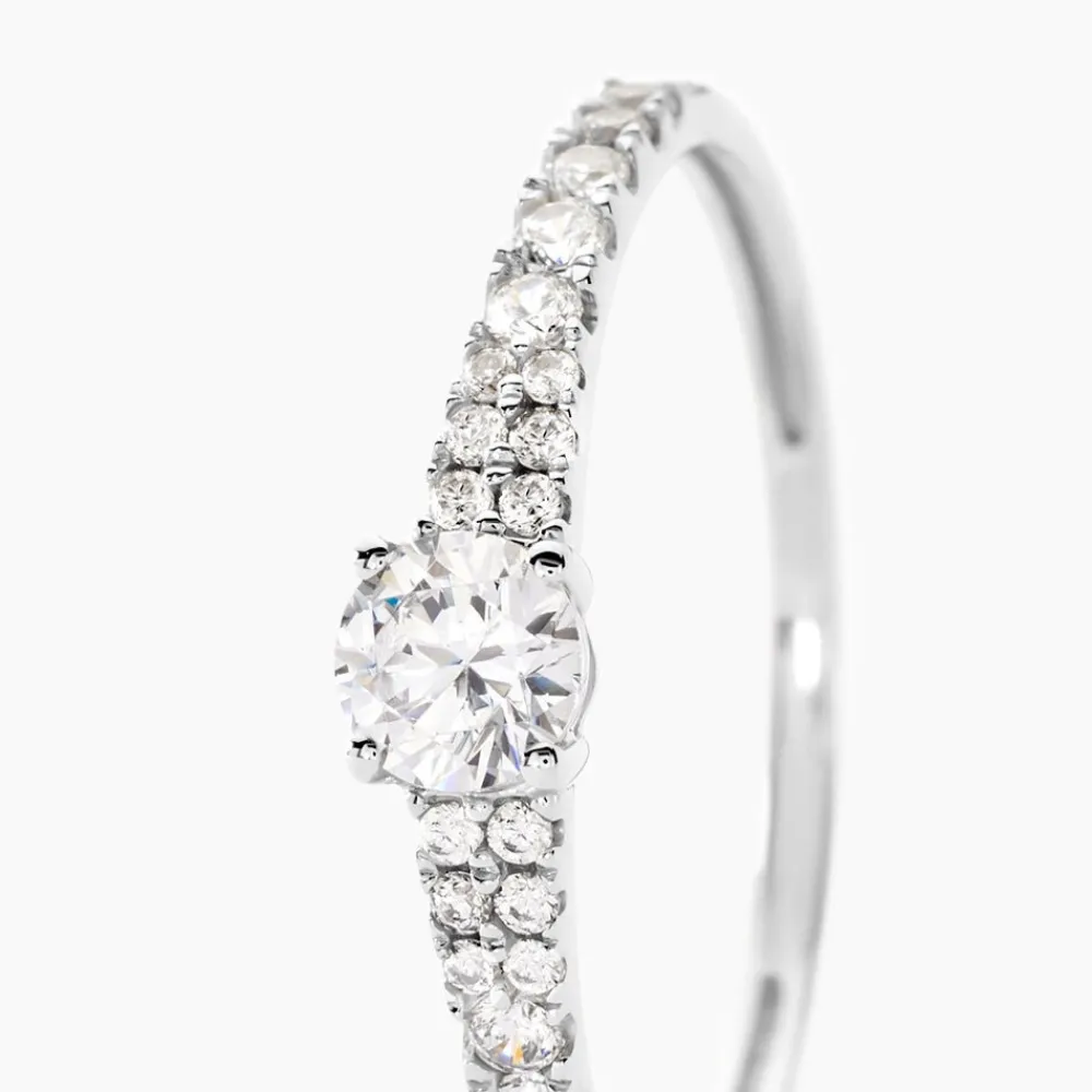 Marc Orian Bagues De Promesse|Bagues > Bague Solitaire Francoise-marie Or Blanc Oxyde De Zirconium