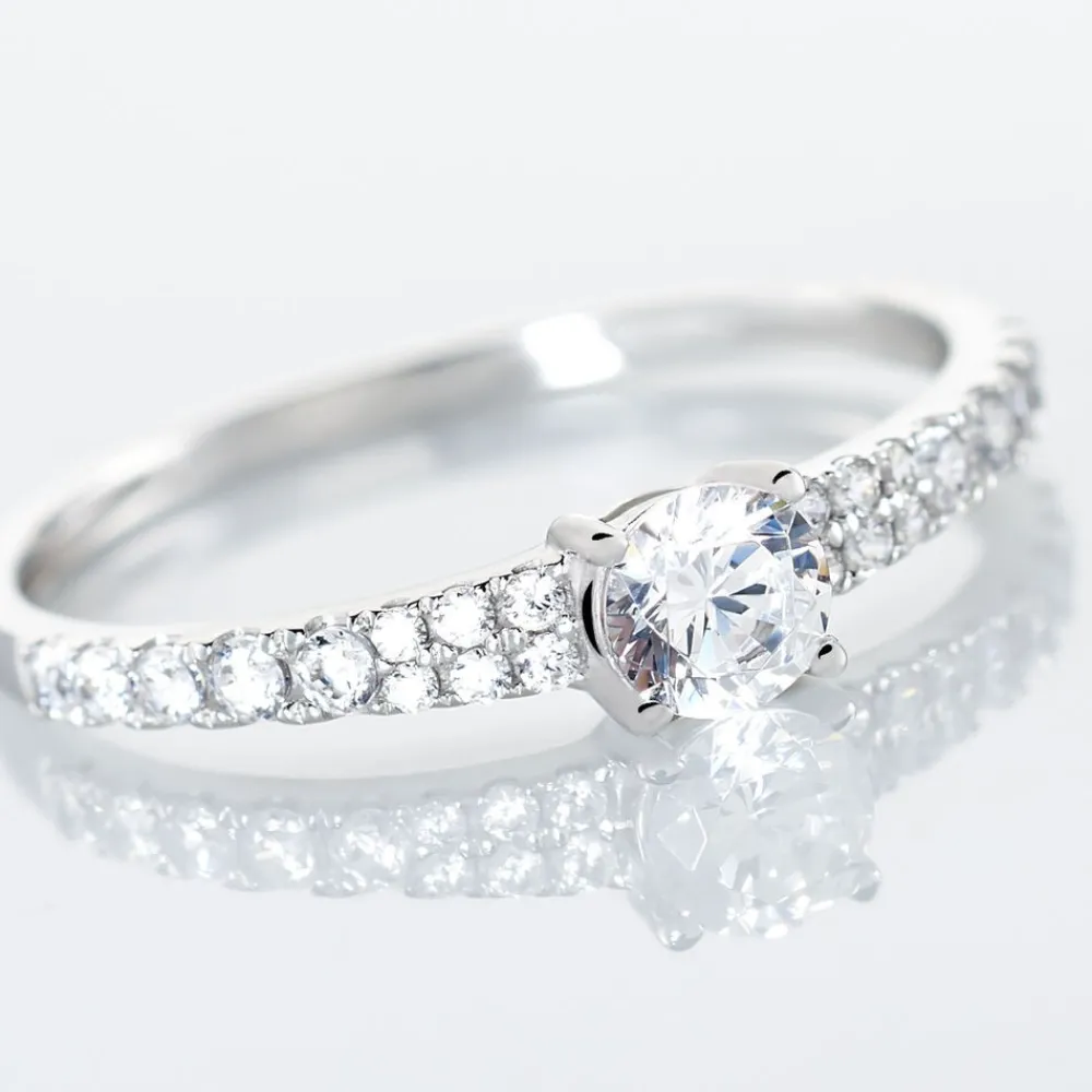 Marc Orian Bagues De Promesse|Bagues > Bague Solitaire Francoise-marie Or Blanc Oxyde De Zirconium