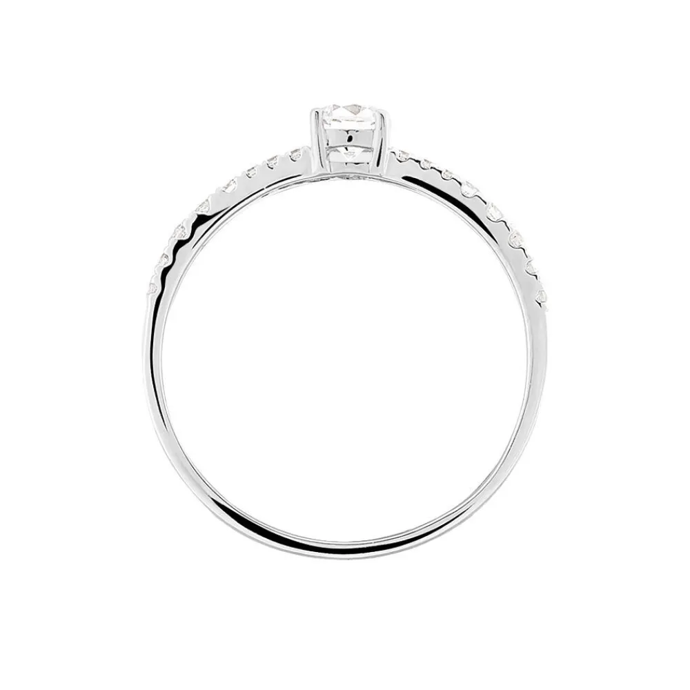 Marc Orian Bagues De Promesse|Bagues > Bague Solitaire Francoise-marie Or Blanc Oxyde De Zirconium