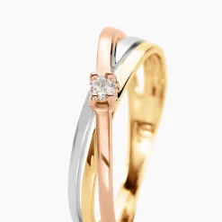 Marc Orian Anniversaire De Mariage|Bagues > Bague Solitaire Gisla Or Tricolore Diamant