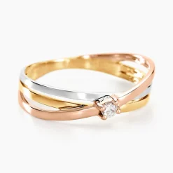 Marc Orian Anniversaire De Mariage|Bagues > Bague Solitaire Gisla Or Tricolore Diamant