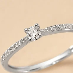 Bague Solitaire Hemera Or Blanc Diamant