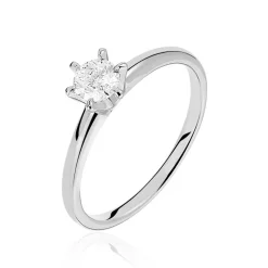 Bague Solitaire Ibtisem Or Blanc Diamant