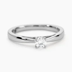 Bague Solitaire Iris Or Blanc Diamant