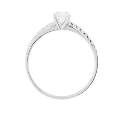 Marc Orian Bagues De Promesse|Bijoux Zirconium > Bague Solitaire Kanel Or Blanc Oxyde De Zirconium