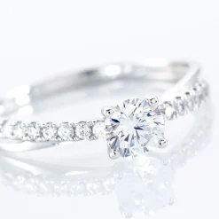 Marc Orian Bagues De Promesse|Bijoux Zirconium > Bague Solitaire Kanel Or Blanc Oxyde De Zirconium