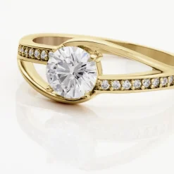 Bague Solitaire Khali Plaqué Or Jaune Oxyde De Zirconium
