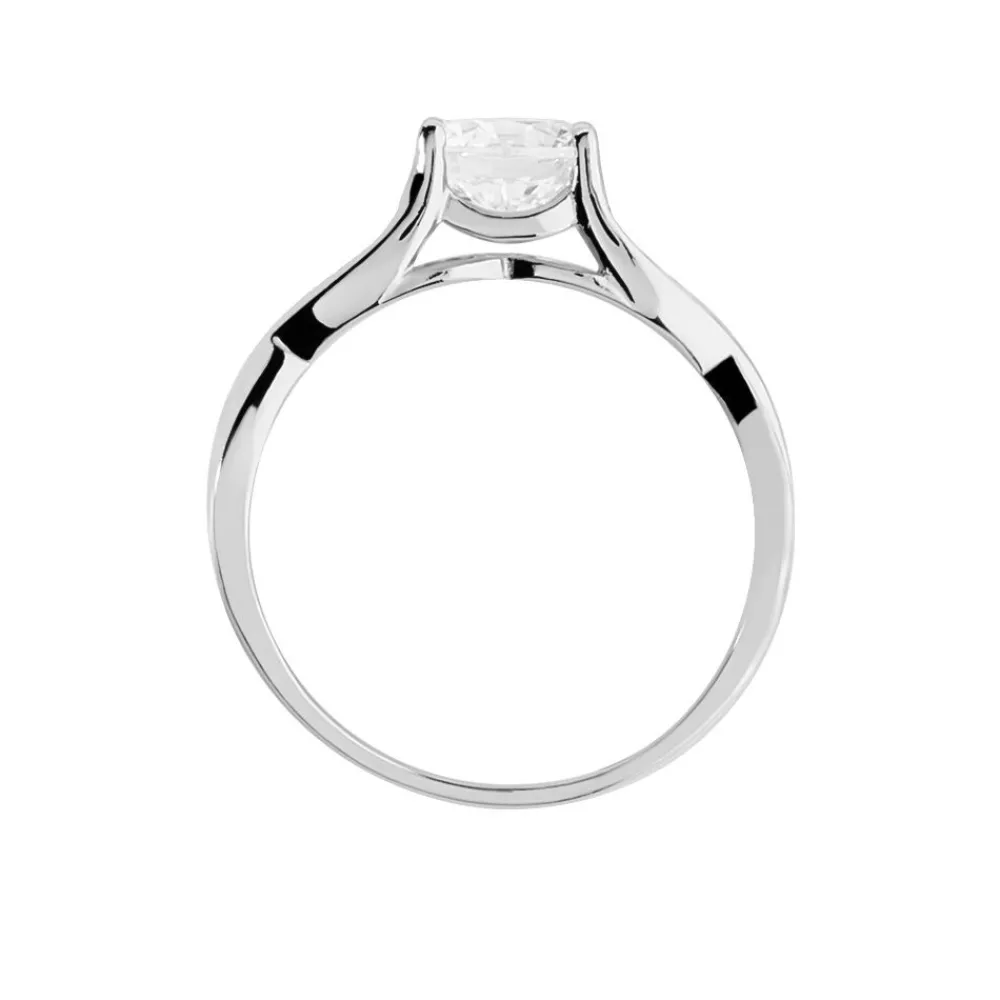 Marc Orian Bagues De Promesse|Bijoux Zirconium > Bague Solitaire Maddy Argent Blanc Oxyde De Zirconium