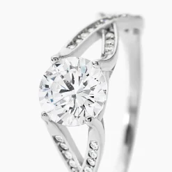 Marc Orian Bagues De Promesse|Bijoux Zirconium > Bague Solitaire Maddy Argent Blanc Oxyde De Zirconium