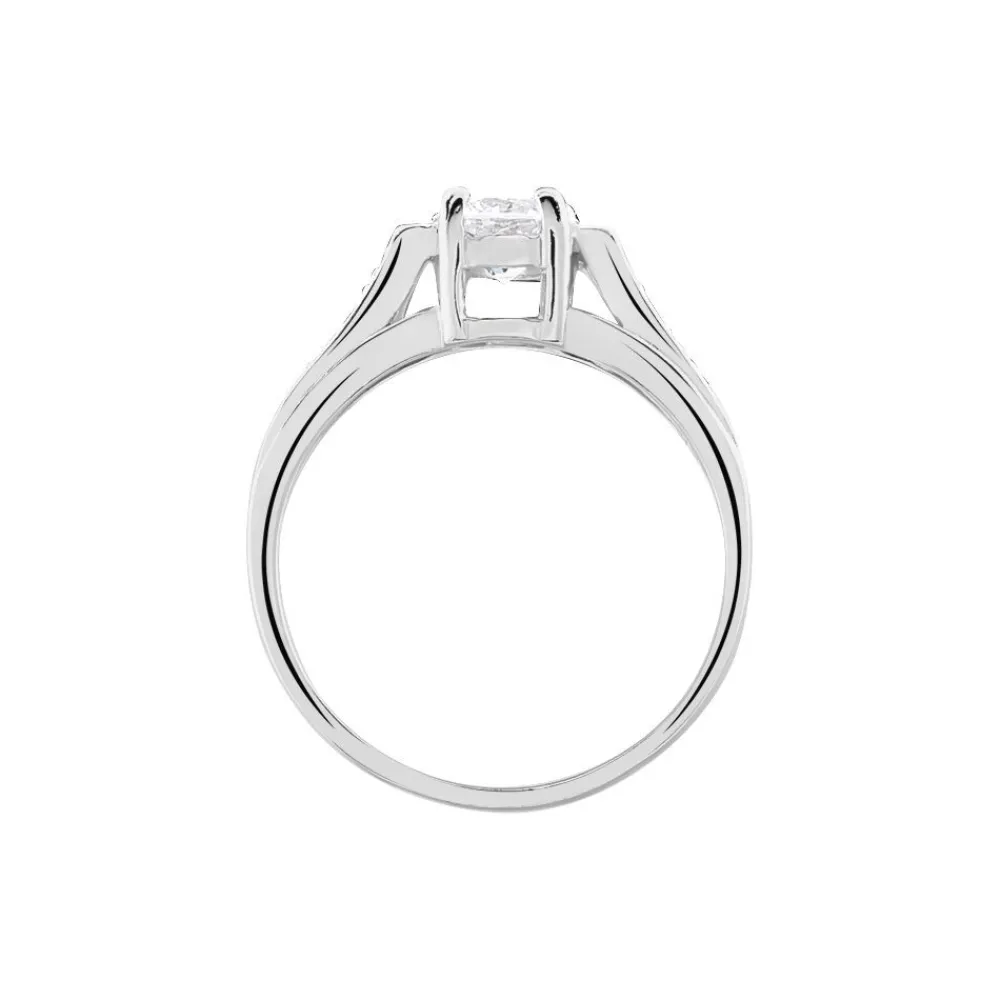 Marc Orian Bagues De Promesse|Bijoux Zirconium > Bague Solitaire Mady Argent Blanc Oxyde De Zirconium