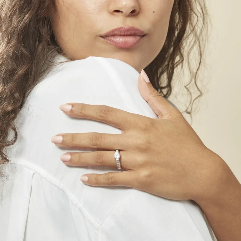 Marc Orian Bagues De Promesse|Bijoux Zirconium > Bague Solitaire Mady Argent Blanc Oxyde De Zirconium