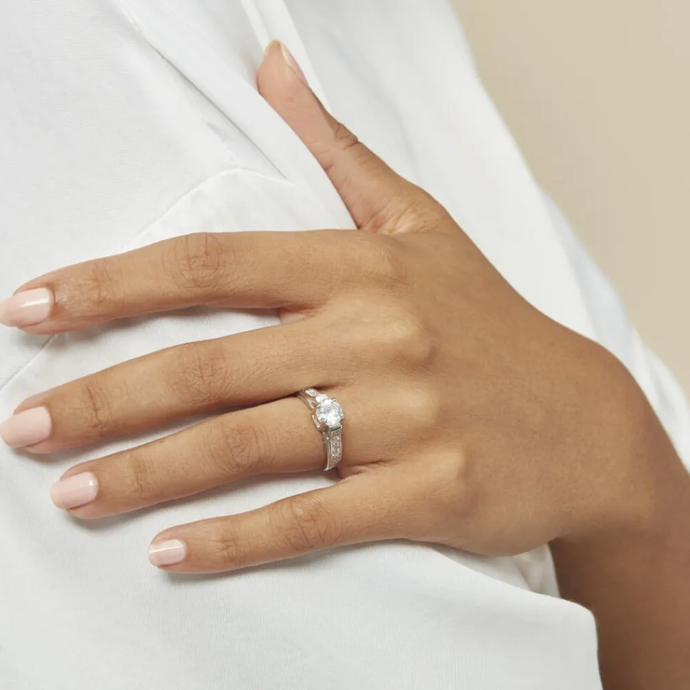 Marc Orian Bagues De Promesse|Bijoux Zirconium > Bague Solitaire Mady Argent Blanc Oxyde De Zirconium