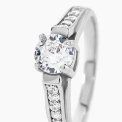 Marc Orian Bagues De Promesse|Bijoux Zirconium > Bague Solitaire Mady Argent Blanc Oxyde De Zirconium