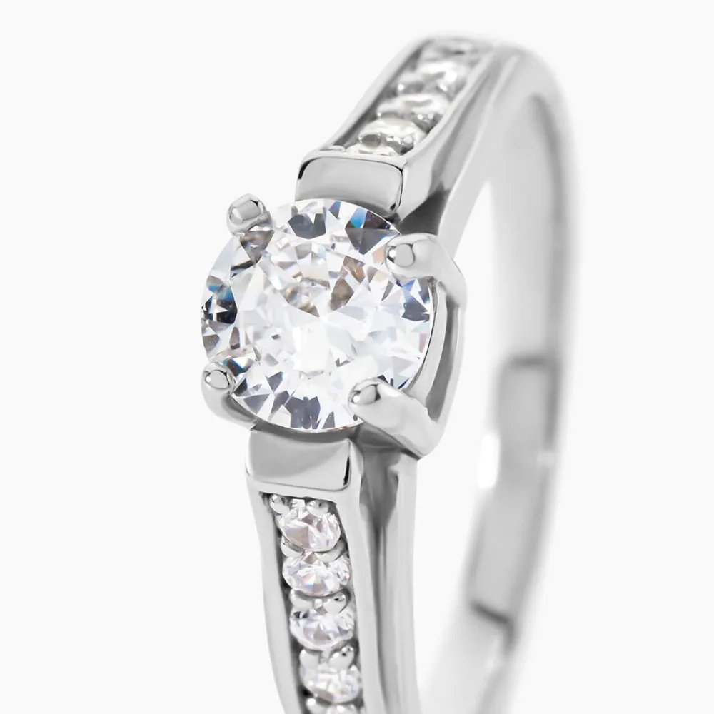 Marc Orian Bagues De Promesse|Bijoux Zirconium > Bague Solitaire Mady Argent Blanc Oxyde De Zirconium
