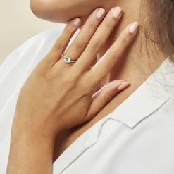Marc Orian Bagues De Promesse|Bagues Fantaisie > Bague Solitaire Maelane Argent Blanc Oxyde De Zirconium
