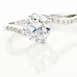 Marc Orian Bagues De Promesse|Bagues Fantaisie > Bague Solitaire Maelane Argent Blanc Oxyde De Zirconium