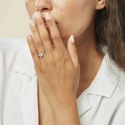 Marc Orian Bagues De Promesse|Bagues Fantaisie > Bague Solitaire Maelane Argent Blanc Oxyde De Zirconium