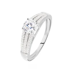 Marc Orian Bagues De Promesse|Bijoux Zirconium > Bague Solitaire Maelline Argent Blanc Oxyde De Zirconium