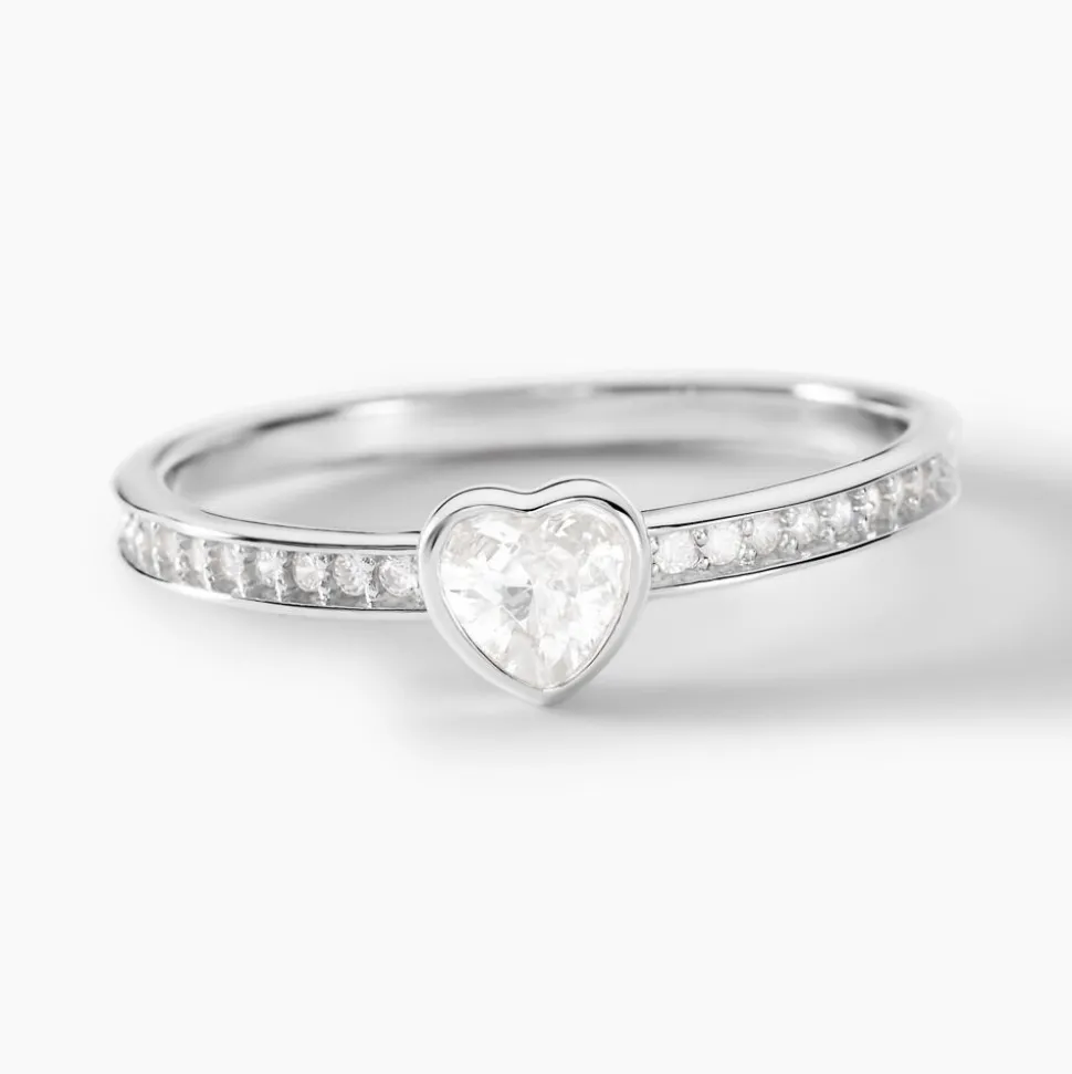 Bague Solitaire Mathylda Argent Blanc Oxyde De Zirconium