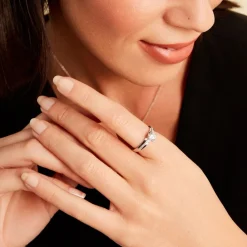 Marc Orian Bagues De Promesse|Bagues Fantaisie > Bague Solitaire Mercan Argent Blanc Oxyde De Zirconium
