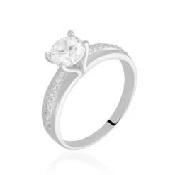 Marc Orian Bagues De Promesse|Bagues Fantaisie > Bague Solitaire Mercan Argent Blanc Oxyde De Zirconium
