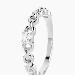 Bague Solitaire Moccus Argent Blanc Oxyde De Zirconium
