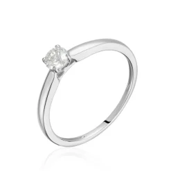 Marc Orian Anniversaire De Mariage|Bagues De Fiançailles > Bague Solitaire Or Blanc Flora Diamant