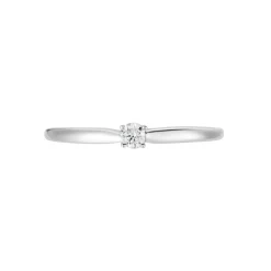 Bague Solitaire Or Blanc Flora Diamant