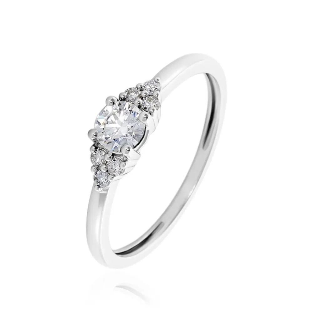 Marc Orian Bagues|Bagues Fiançailles > Bague Solitaire Or Blanc Neilina Diamants Synthétiques
