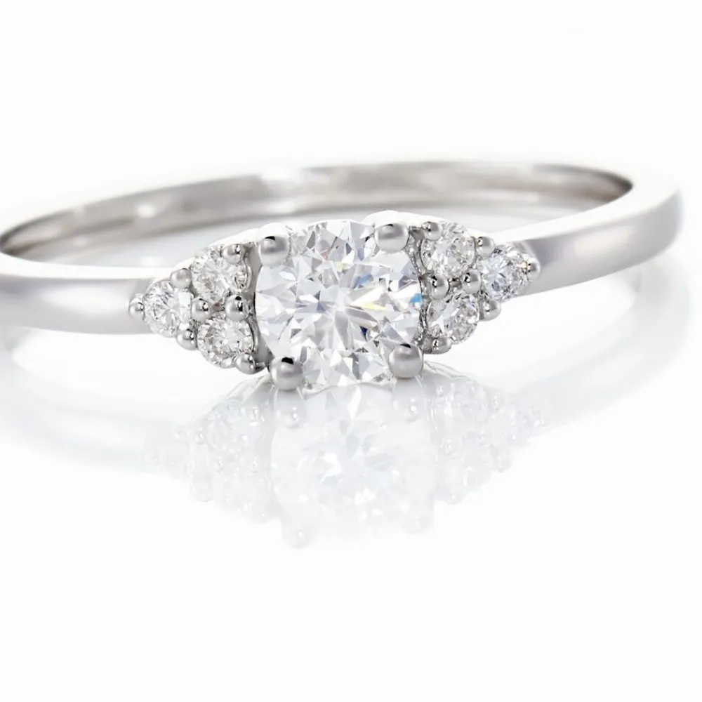 Marc Orian Bagues|Bagues Fiançailles > Bague Solitaire Or Blanc Neilina Diamants Synthétiques