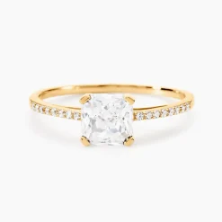 Bague Solitaire Or Jaune Beline Oxyde De Zirconium