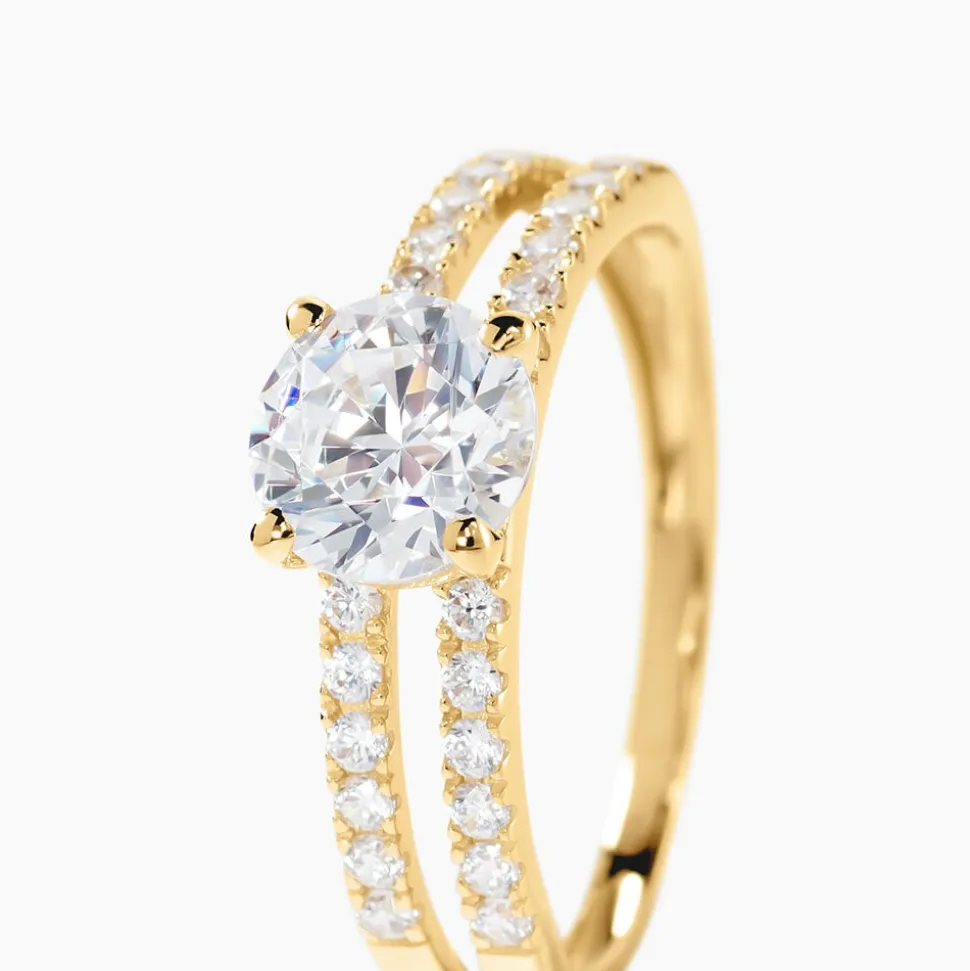 Bague Solitaire Or Jaune Cesarine Oxyde De Zirconium