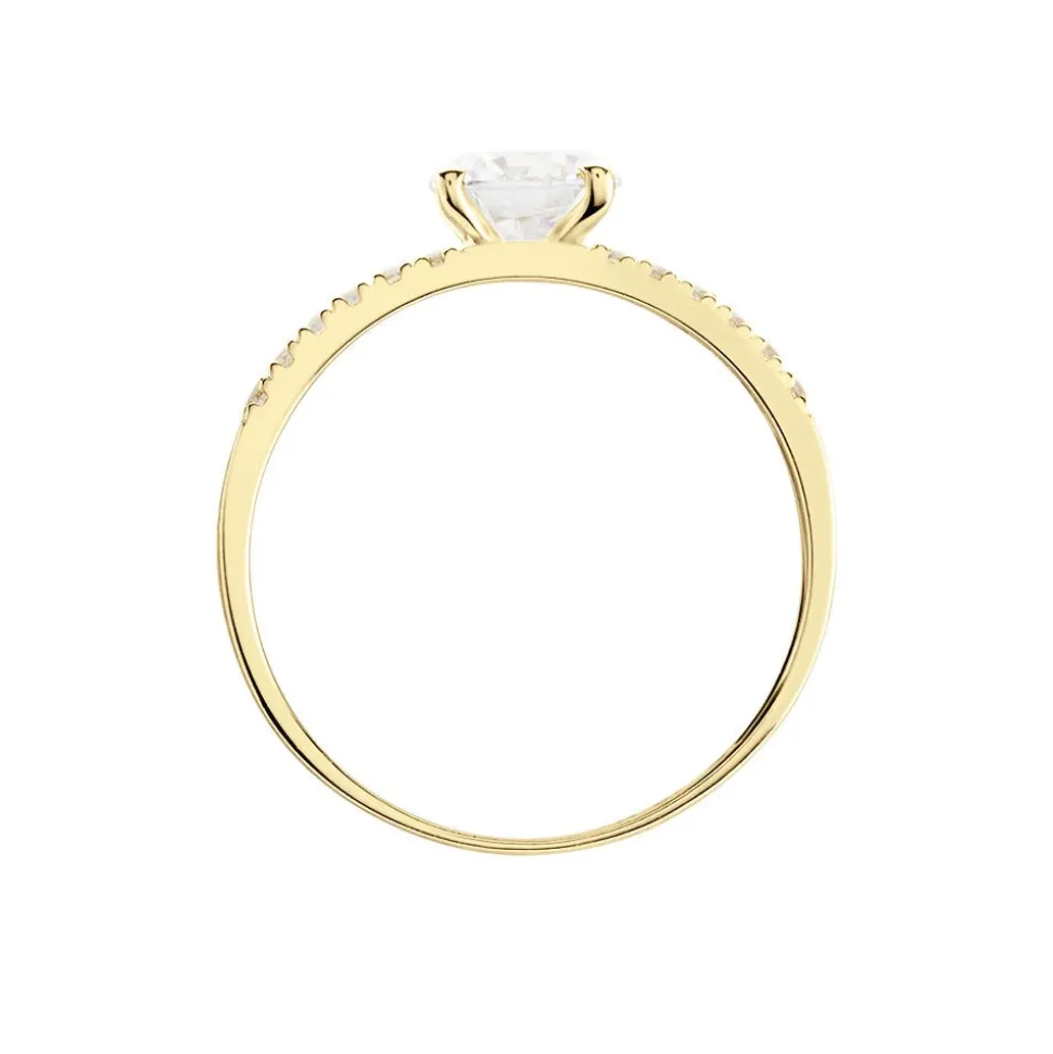 Bague Solitaire Or Jaune Cesarine Oxyde De Zirconium