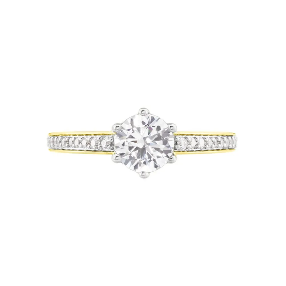 Marc Orian Bagues De Promesse|Bijoux Zirconium > Bague Solitaire Or Jaune Telesphore Oxyde De Zirconium
