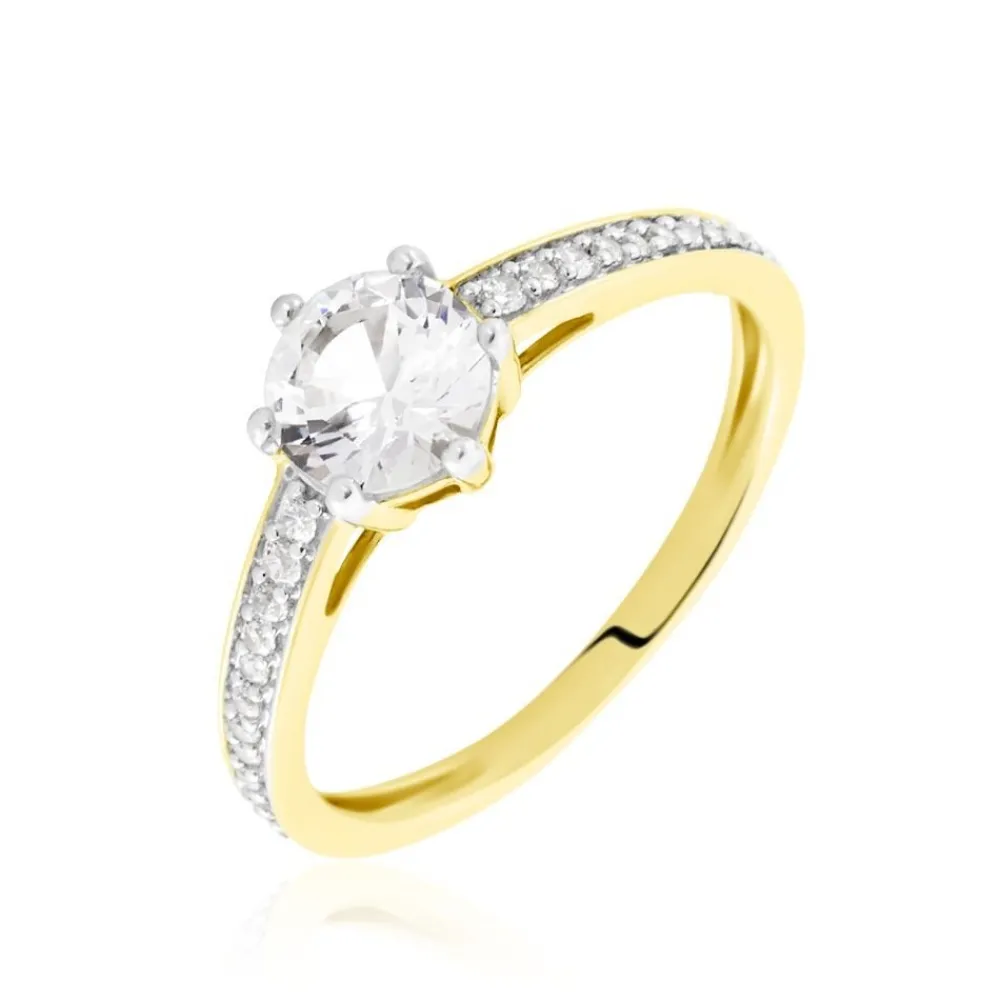 Marc Orian Bagues De Promesse|Bijoux Zirconium > Bague Solitaire Or Jaune Telesphore Oxyde De Zirconium