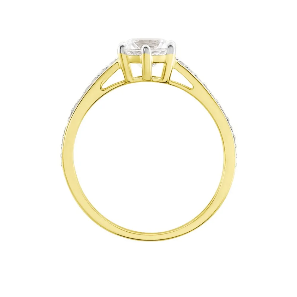Marc Orian Bagues De Promesse|Bijoux Zirconium > Bague Solitaire Or Jaune Telesphore Oxyde De Zirconium