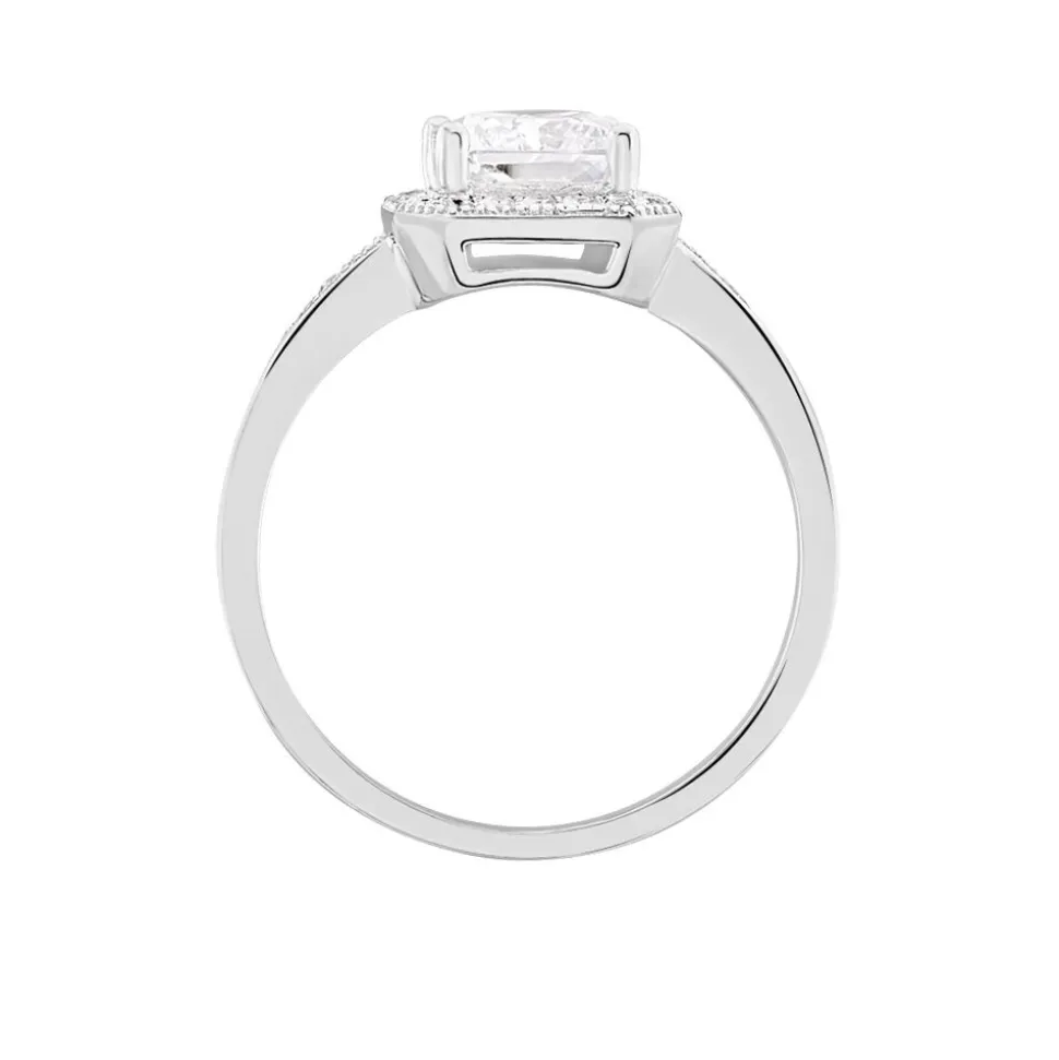Bague Solitaire Pilar Argent Blanc Oxyde De Zirconium