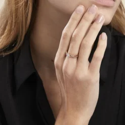 Bague Solitaire Plaqué Or Jaune Arienne Oxydes De Zirconium