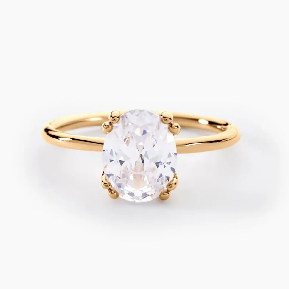 Bague Solitaire Plaqué Or Liber Oxyde De Zirconium