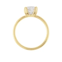Bague Solitaire Plaqué Or Liber Oxyde De Zirconium