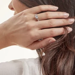 Bague Solitaire Poseidon Argent Blanc Oxyde De Zirconium