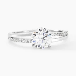 Bague Solitaire Poseidon Argent Blanc Oxyde De Zirconium