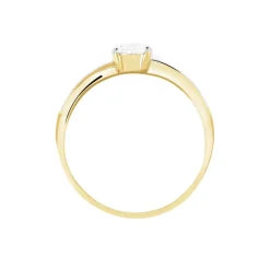 Bague Solitaire Raska Or Jaune Oxyde De Zirconium
