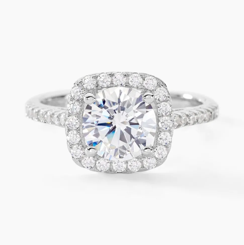 Bague Solitaire Rio Argent Blanc Oxyde De Zirconium